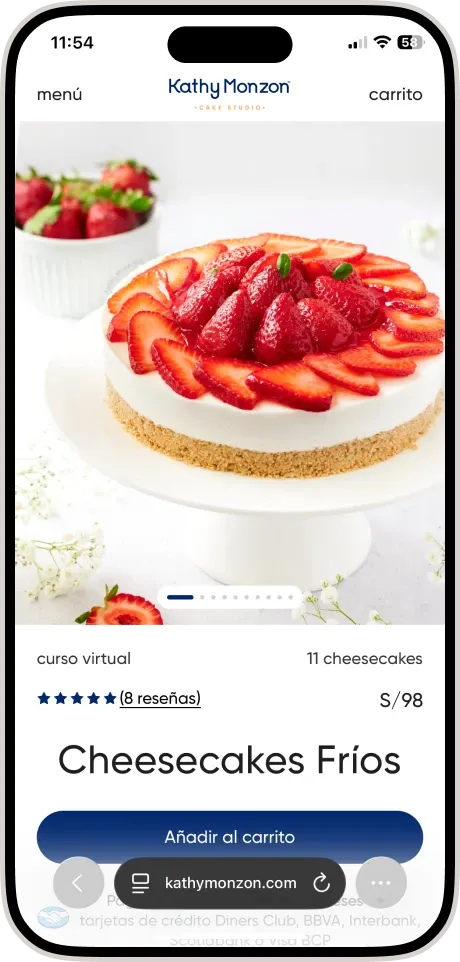 Kathy Monzón Cake Studio course detail page on iPhone